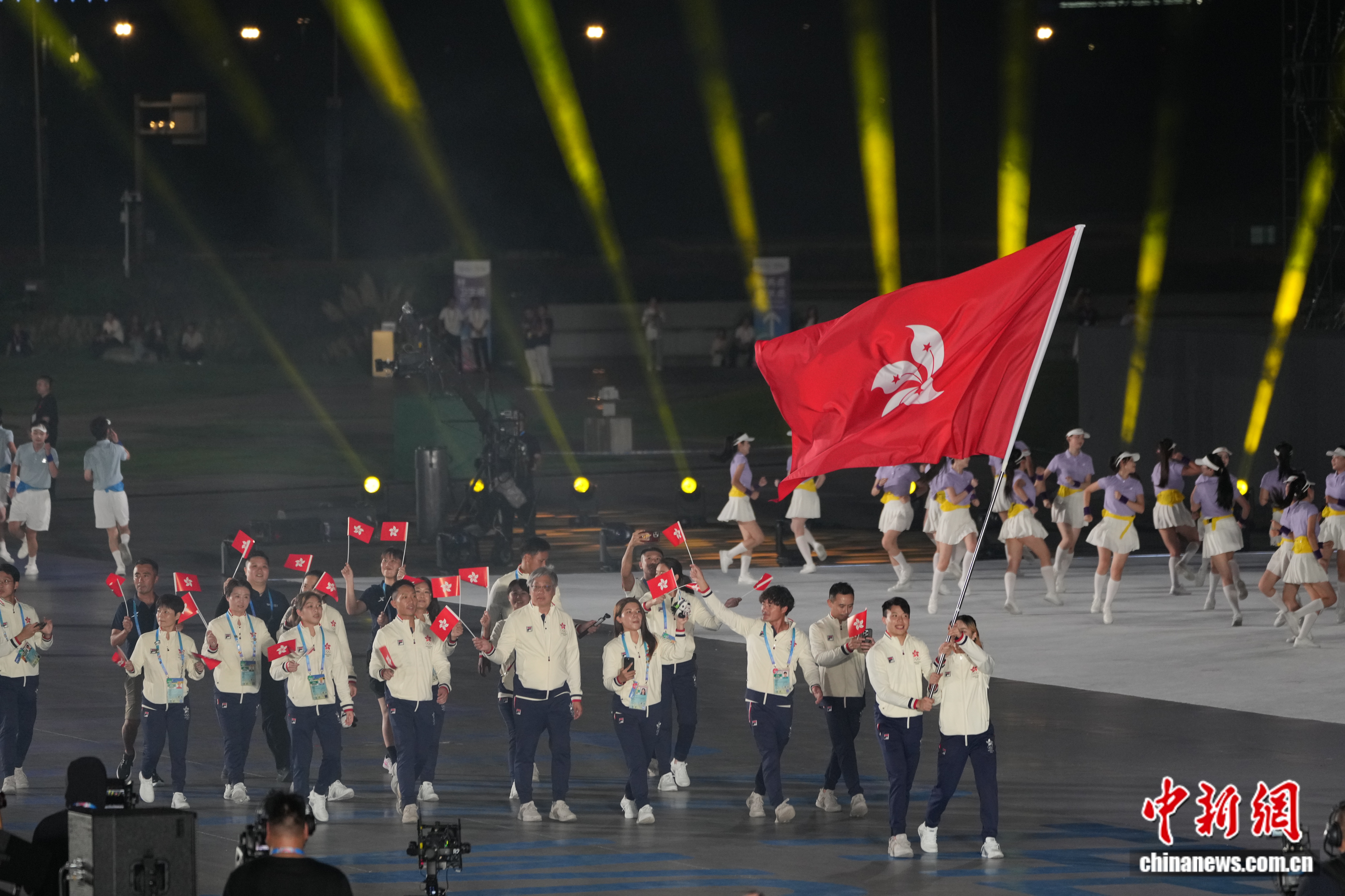 中国香港代表团成都世运会开幕式引发全场欢呼