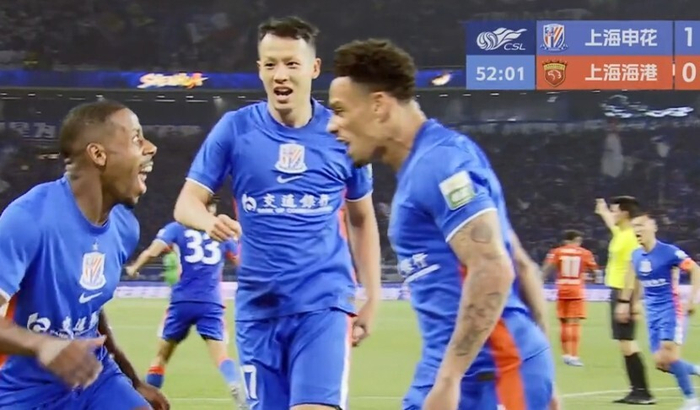 拉唐德比首秀破门登射手榜 上海申花主场力克海